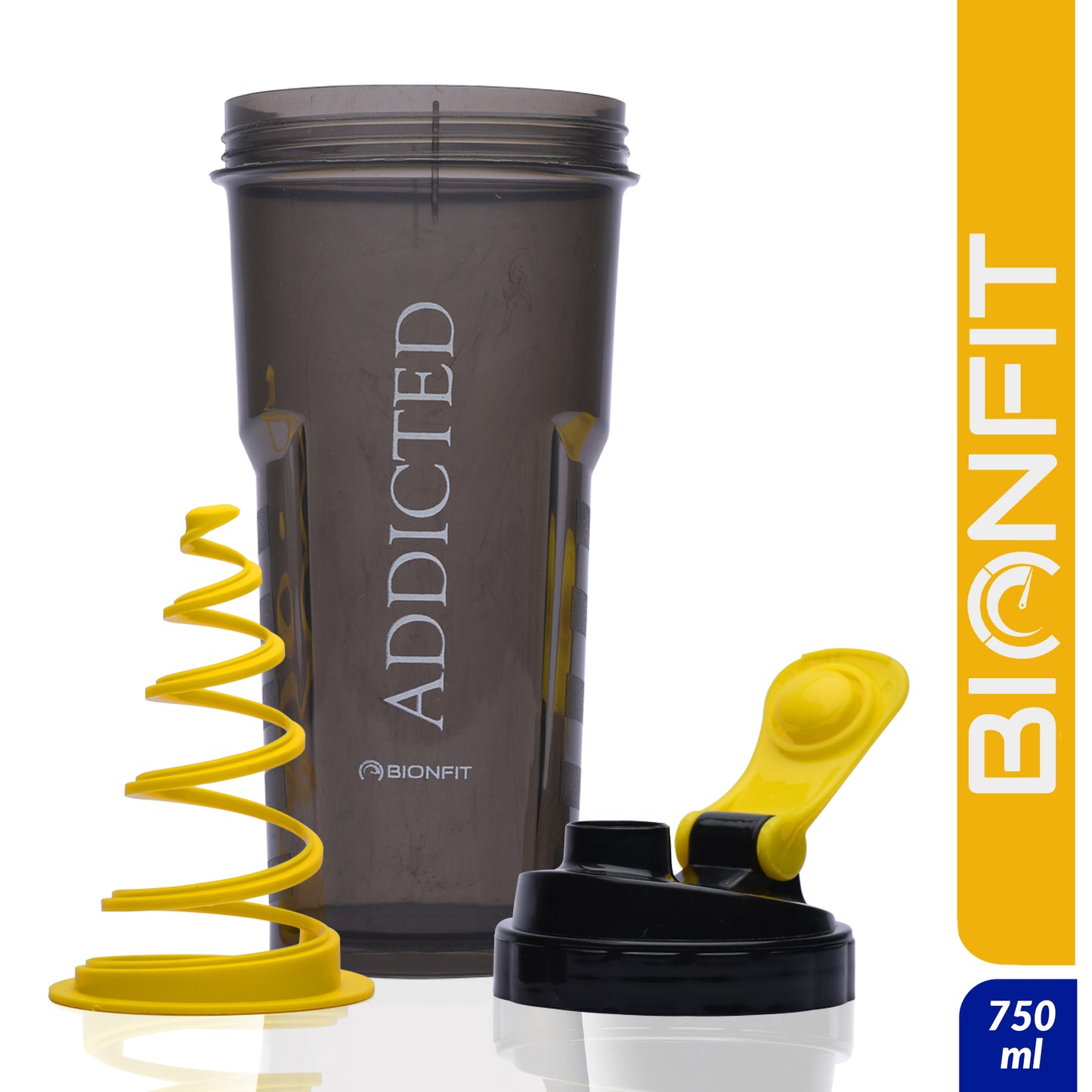 WErFIT Gym Shaker with Cyclone Blender | 100% Leakproof, BPA-Free Blender Bottle 700 ml Shaker (Pack of 1, Black, Plastic)