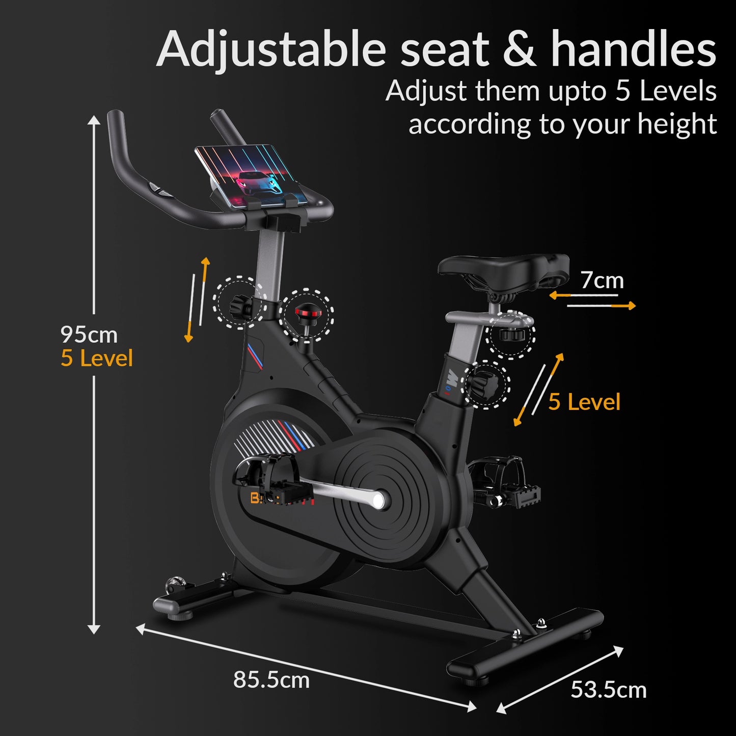 BIONFIT ApeXPro Magnetic Resistance Spin Exercise Cycle, 6 Kg Flywheel, Home Gym workout Spinner Exercise Bike (Black)