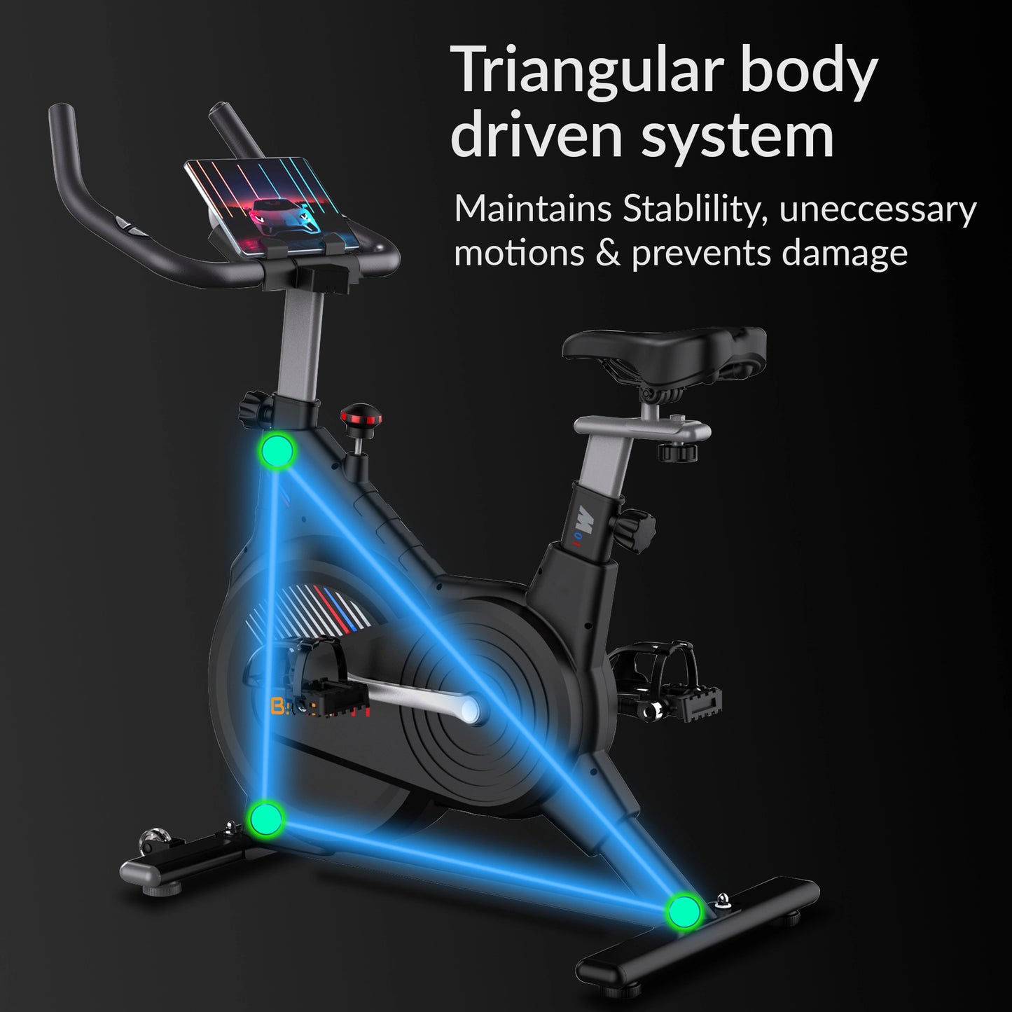 BIONFIT ApeXPro Magnetic Resistance Spin Exercise Cycle, 6 Kg Flywheel, Home Gym workout Spinner Exercise Bike (Black)