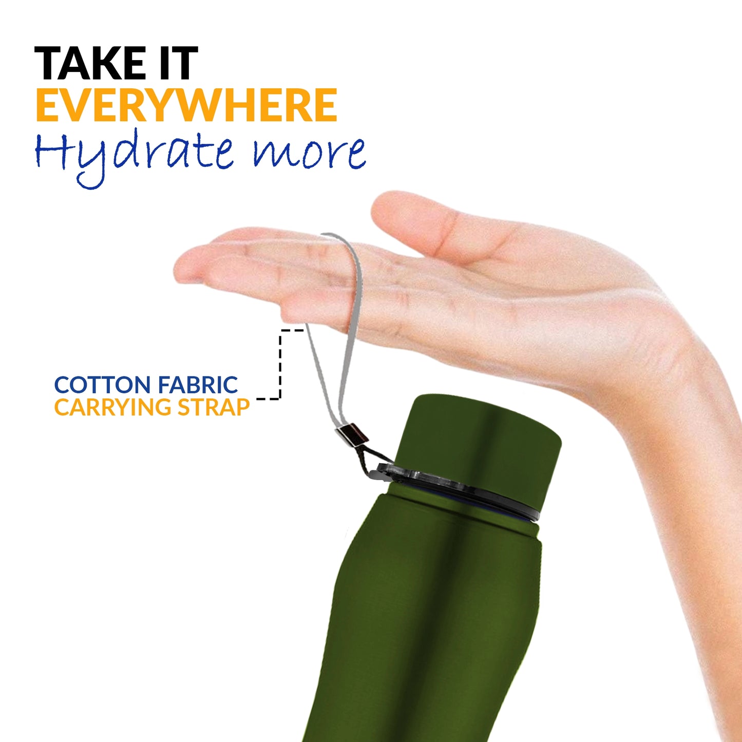 WErFIT Stainless Steel Sports Water Bottle for Gym Park Cycling Yoga Office School 750 ml Bottle (Pack of 1, Green, Steel)