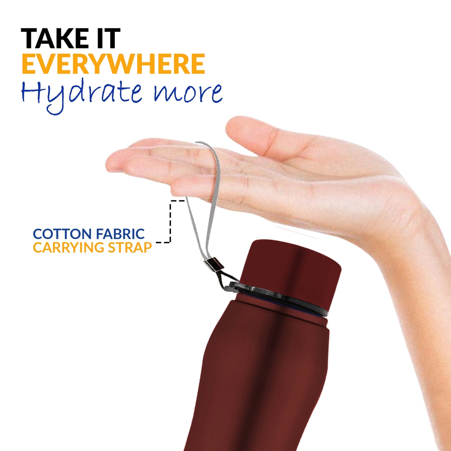 WErFIT Stainless Steel Water Bottle for Gym Park Cycling Yoga Office School Sports 900 ml Shaker (Pack of 1, Red, Steel)