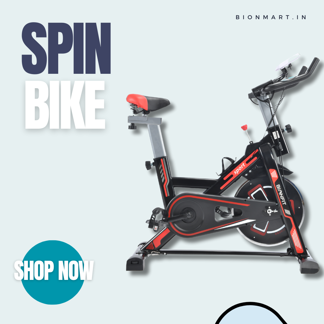 BIONFIT BNF-01 Pro Spin with 6 Kg Flywheel with Friction Resistance Spinner Exercise Bike (Red) - 2 Years Warranty