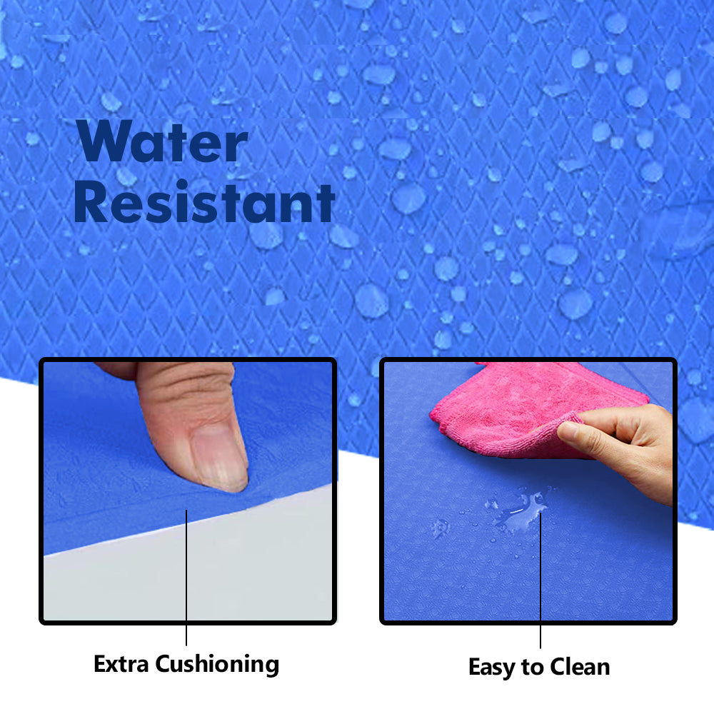 WErFIT 4mm Premium EVA, Anti Skid, Home & Gym workout for Men, Women & Kids Blue 4 mm Yoga Mat