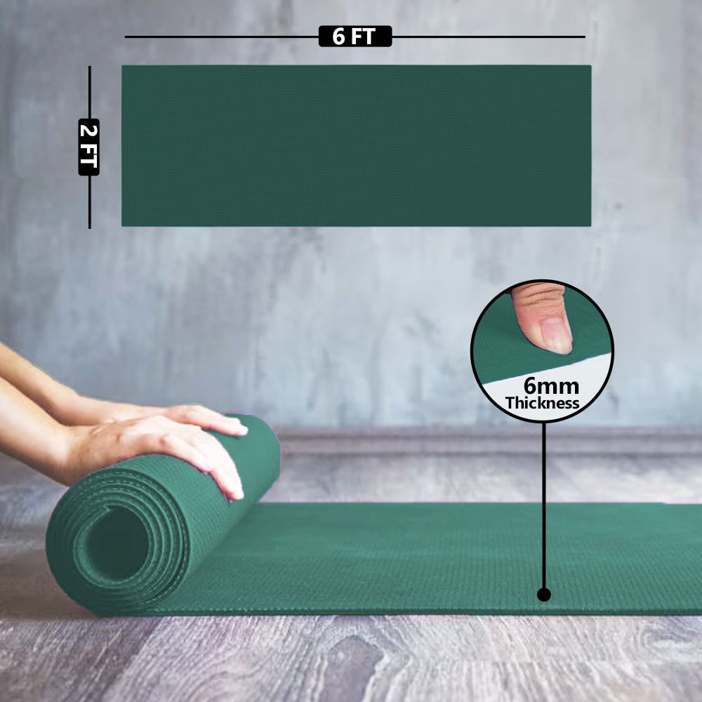 WErFIT 6mm Ultra Luxurious EVA Yoga Mat, Anti Skid, Home Exercise, Gym Workout for Men Green 6 mm Yoga Mat