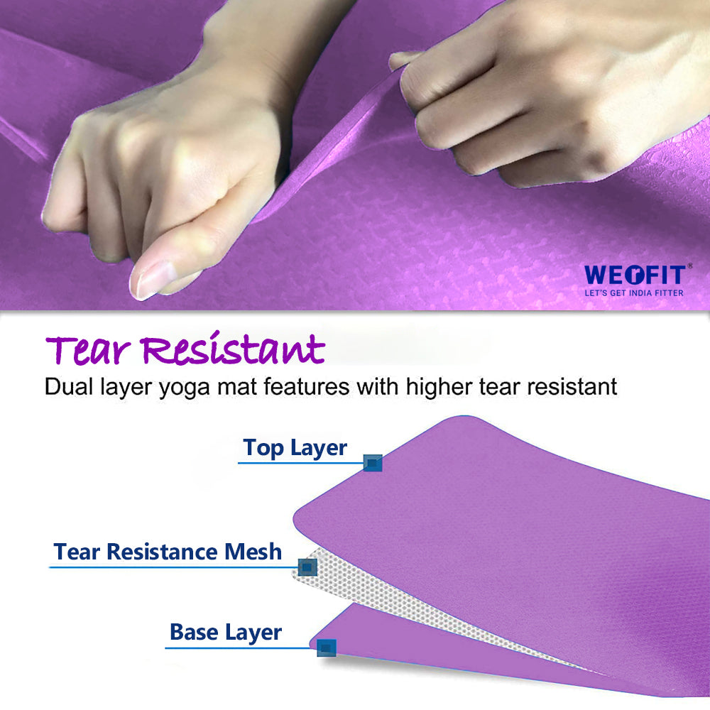 WErFIT 4.5mm Ultra Premium EVA Yoga Mat, Anti Skid, Home Exercise & Gym Workout, Women Purple 4.5 mm Yoga Mat