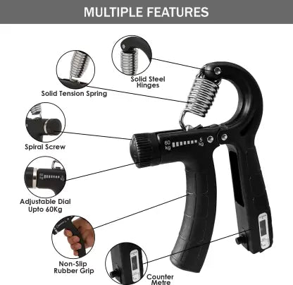 WErFIT Adjustable Counter Hand Grip Strengthener, Hand & Forearm Exerciser (5-60 Kg)