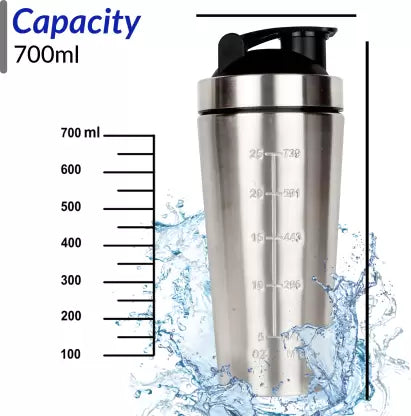 WErFIT Stainless Steel Gym Shaker Bottle for Protein Shake, Sports and Hiking Bottle 700 ml Shaker