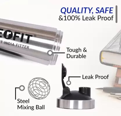 WErFIT Stainless Steel Gym Shaker Bottle for Protein Shake, Sports and Hiking Bottle 700 ml Shaker