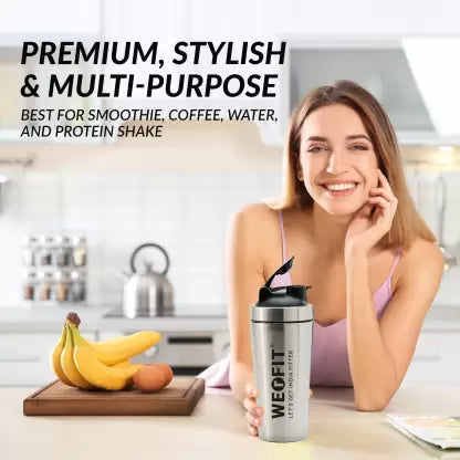 WErFIT Stainless Steel Gym Shaker Bottle for Protein Shake, Sports and Hiking Bottle 700 ml Shaker