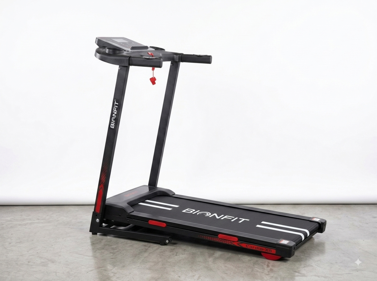 BIONFIT CARDIO-X8 Treadmill with Manual Incline | 3.5 HP Peak Motorized Running Machine for Home Gym Workouts | Max Weight 130 Kg