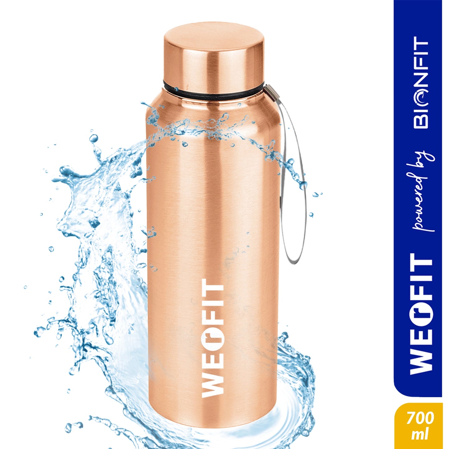 WErFIT Steel Water Bottle for Sports, Hiking, Home, Gym, Office, School, Carrying Strap 700 ml Shaker