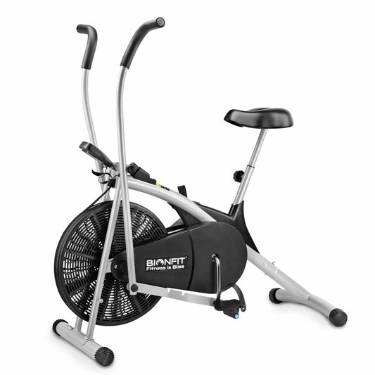 Bionfit ON01CM 100kg Max Weight Curved Moving Handle Air Bike - Full Body Workout - 2 Year Warranty
