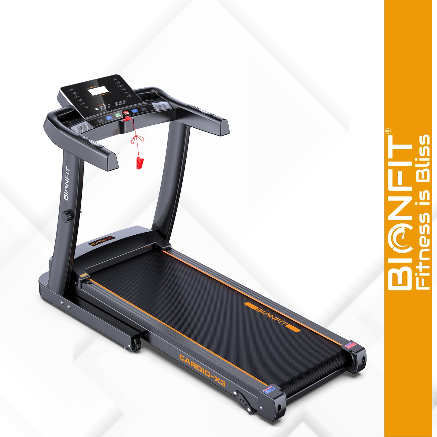 BIONFIT CARDIO-X3 | 3 HP Peak, DC Motorized Foldable | Manual Incline Walking Machine Treadmill