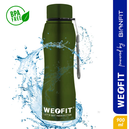 WErFIT Stainless Steel Sports Water Bottle for Gym Park Cycling Yoga Office School 750 ml Bottle  (Pack of 1, Green, Steel)