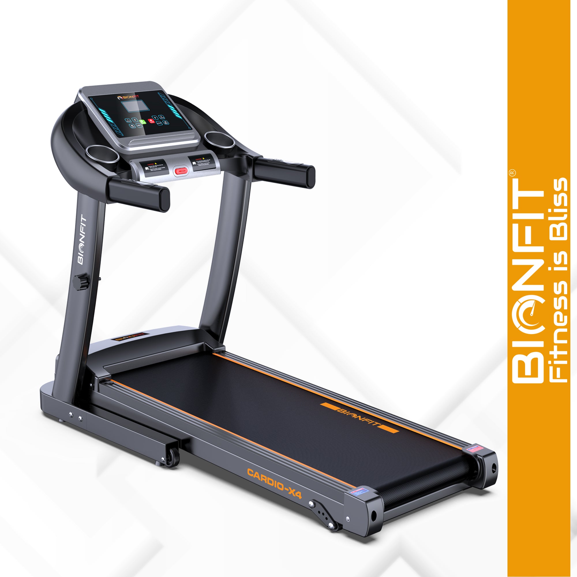 BIONFIT CARDIO-X4 Running Machine for Home Gym 3HP Peak Motorized Ma Bionmart