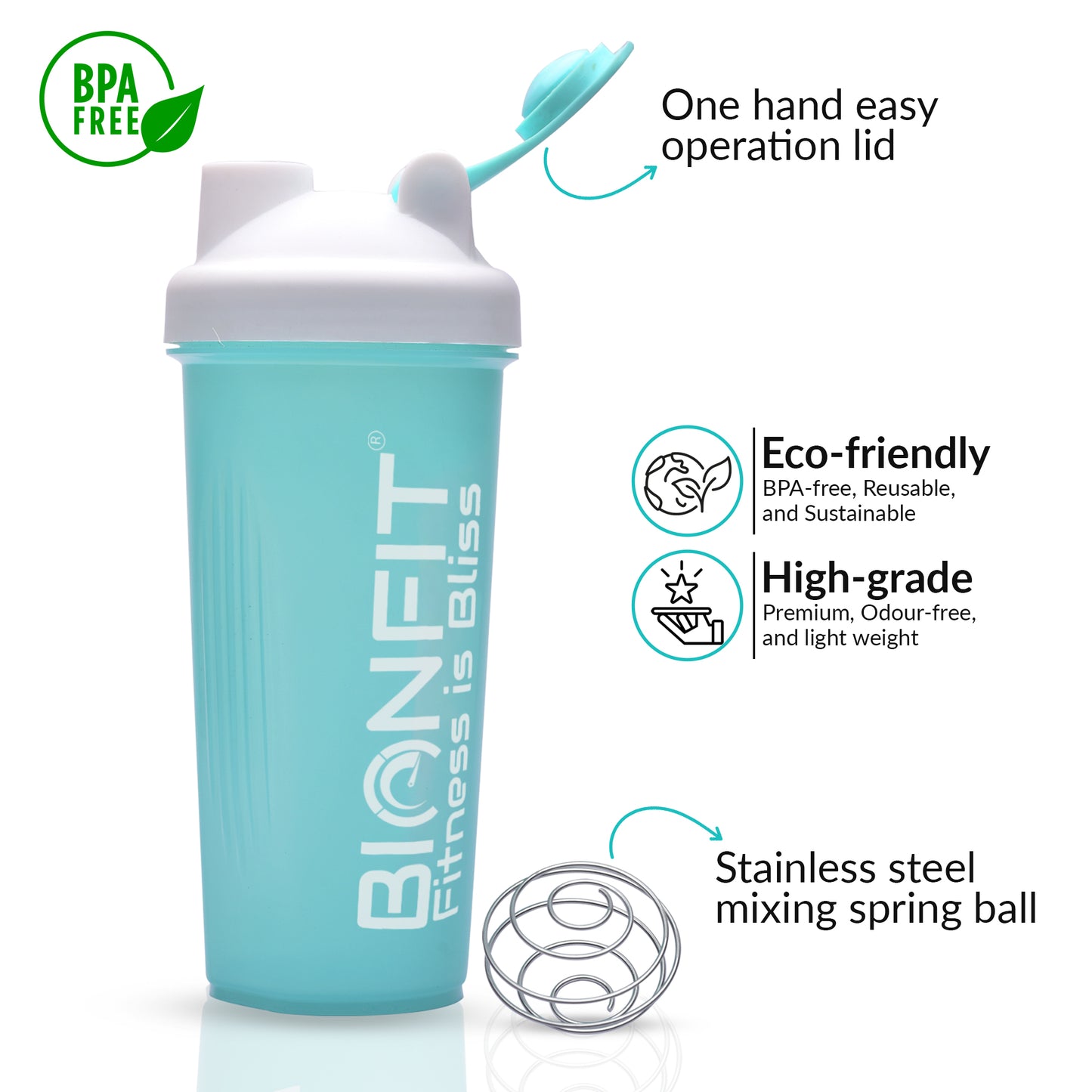 BIONFIT Protein Shake Bottle - Best Gym Bottle for Sports (700ml)