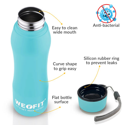 WErFIT Stainless Steel Water Bottle for Gym Park Cycling Yoga Office School Sports 900 ml Shaker