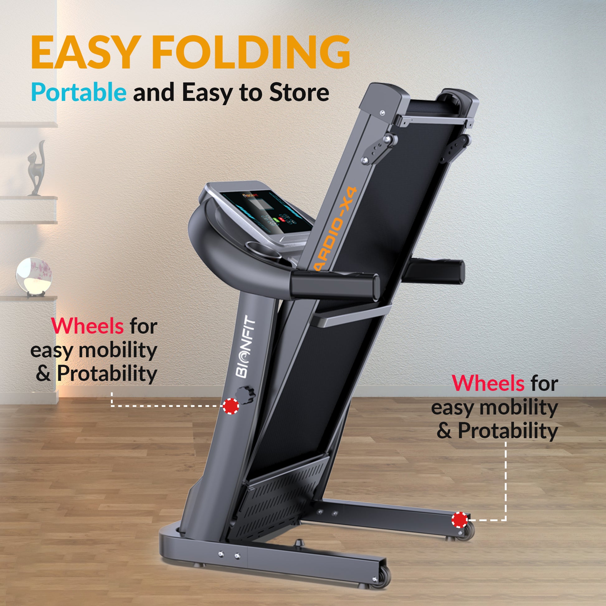 BIONFIT CARDIO-X4 Running Machine for Home Gym 3HP Peak