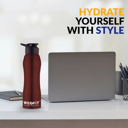 WErFIT Stainless Steel Sports Water Bottle for Gym Park Cycling Yoga Office School 750 ml Bottle  (Pack of 1, Red, Steel)