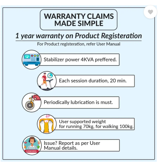 BIONFIT CARDIO-X2 Treadmills for Home | Foldable Running Machine, 3 HP Peak Motorized Treadmill (Max Weight:100 kg)