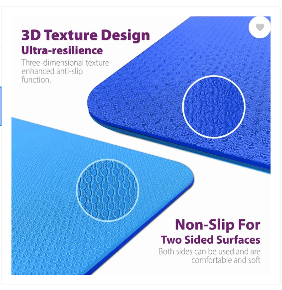 WErFIT TPE Yoga Mat with Carry Bag (2 FT, 10MM) for Home Gym Workout & Exercise Blue 10 mm Yoga Mat