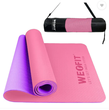 WErFIT TPE Yoga Mat for Gym Workout & Flooring Exercise for Men & Women with Strap 6mm Pink 15 mm Yoga Mat