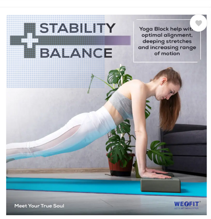 WErFIT Premium EVA Yoga Brick - Non-Slip, Lightweight Support for Yoga & Pilates Yoga Blocks  (Grey Pack of 1)