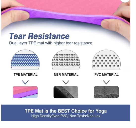 WErFIT TPE Yoga Mat for Gym Workout & Flooring Exercise for Men & Women with Strap 6mm Pink 15 mm Yoga Mat