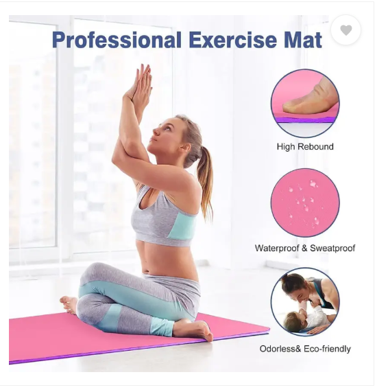 WErFIT TPE Yoga Mat for Gym Workout & Flooring Exercise for Men & Women with Strap 6mm Pink 15 mm Yoga Mat