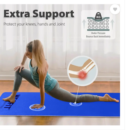 WErFIT Yoga Mat For Men & Women, Double Layer 2 Feet Wide TPE Exercise Mat, Blue, Purple 15 mm Yoga Mat