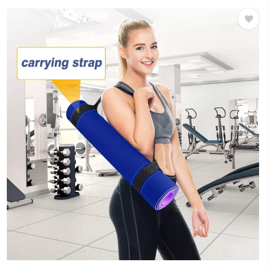 WErFIT Yoga Mat For Men & Women, Double Layer 2 Feet Wide TPE Exercise Mat, Blue, Purple 15 mm Yoga Mat