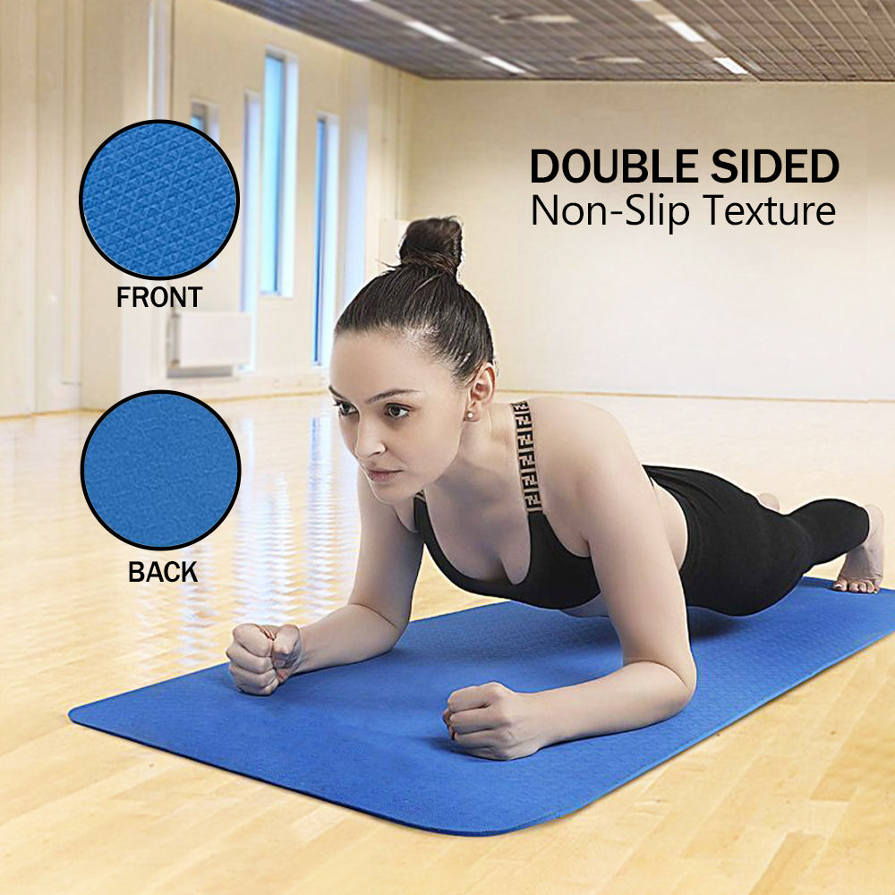 WErFIT 6mm Blue Luxurious EVA Yoga Mat: Best for Home & Gym Workouts