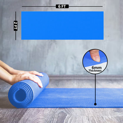 WErFIT 6mm Blue Luxurious EVA Yoga Mat: Best for Home & Gym Workouts