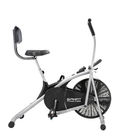 Bionfit ON02CM Curved Moving Handle Air Bike with Back Support - 100kg Max User Weight