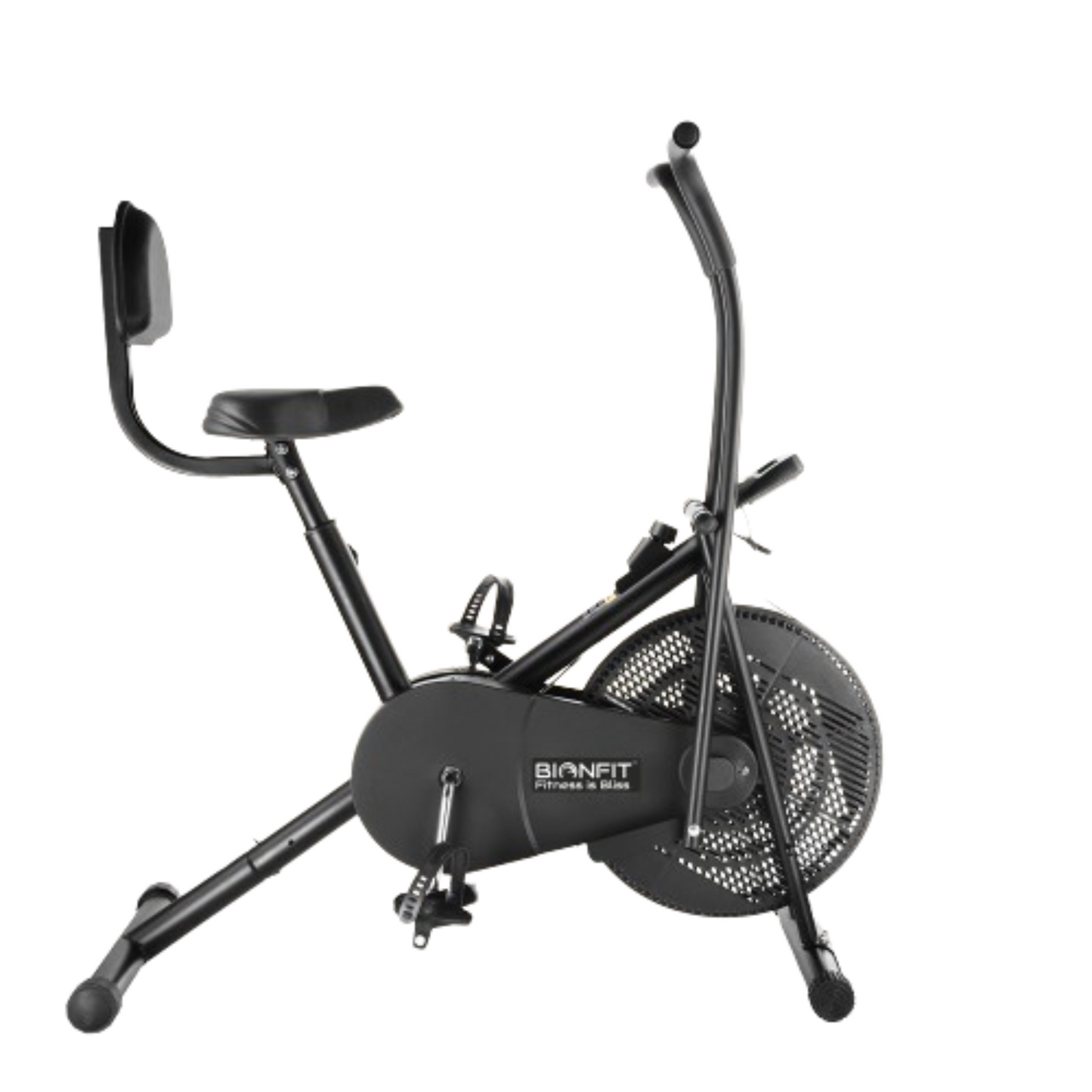 Bionfit ON02M 100kg Weight Capacity Moving Handle Air Bike with Back Support - Low Impact, Full-Body Workout