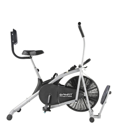 Bionfit ON04CM Curved Moving Handle Air Bike with Back Support and Twister - The Ultimate in Cardio Fitness Equipment