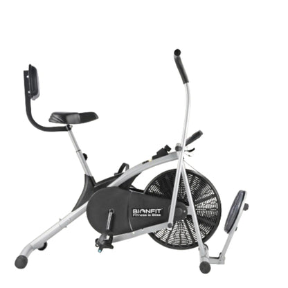 Bionfit ON04CM Curved Moving Handle Air Bike with Back Support and Twister - The Ultimate in Cardio Fitness Equipment - 2 Year Warranty