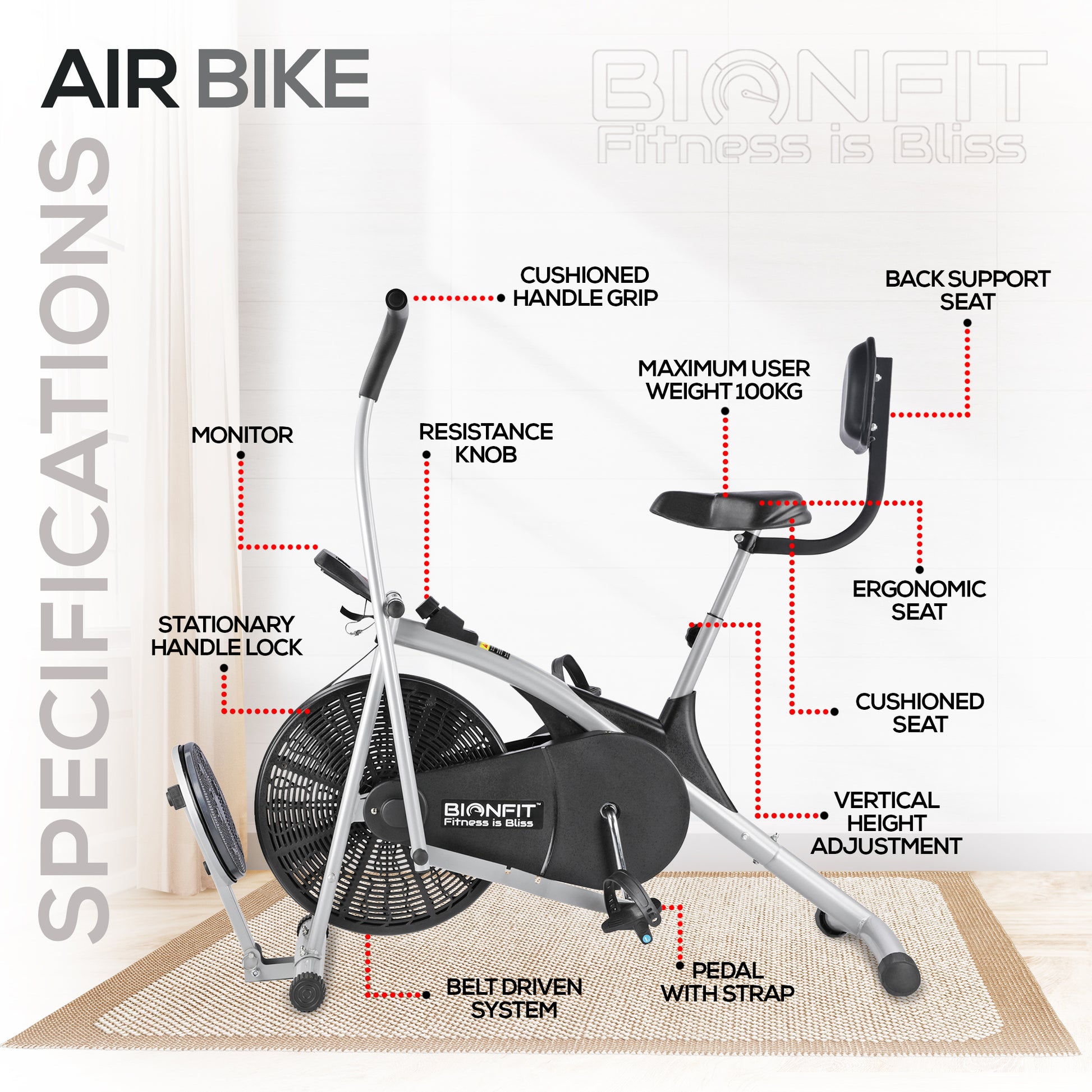 Air Bike Pedal Exercise Machine Benefits Bike Exercise Cycle
