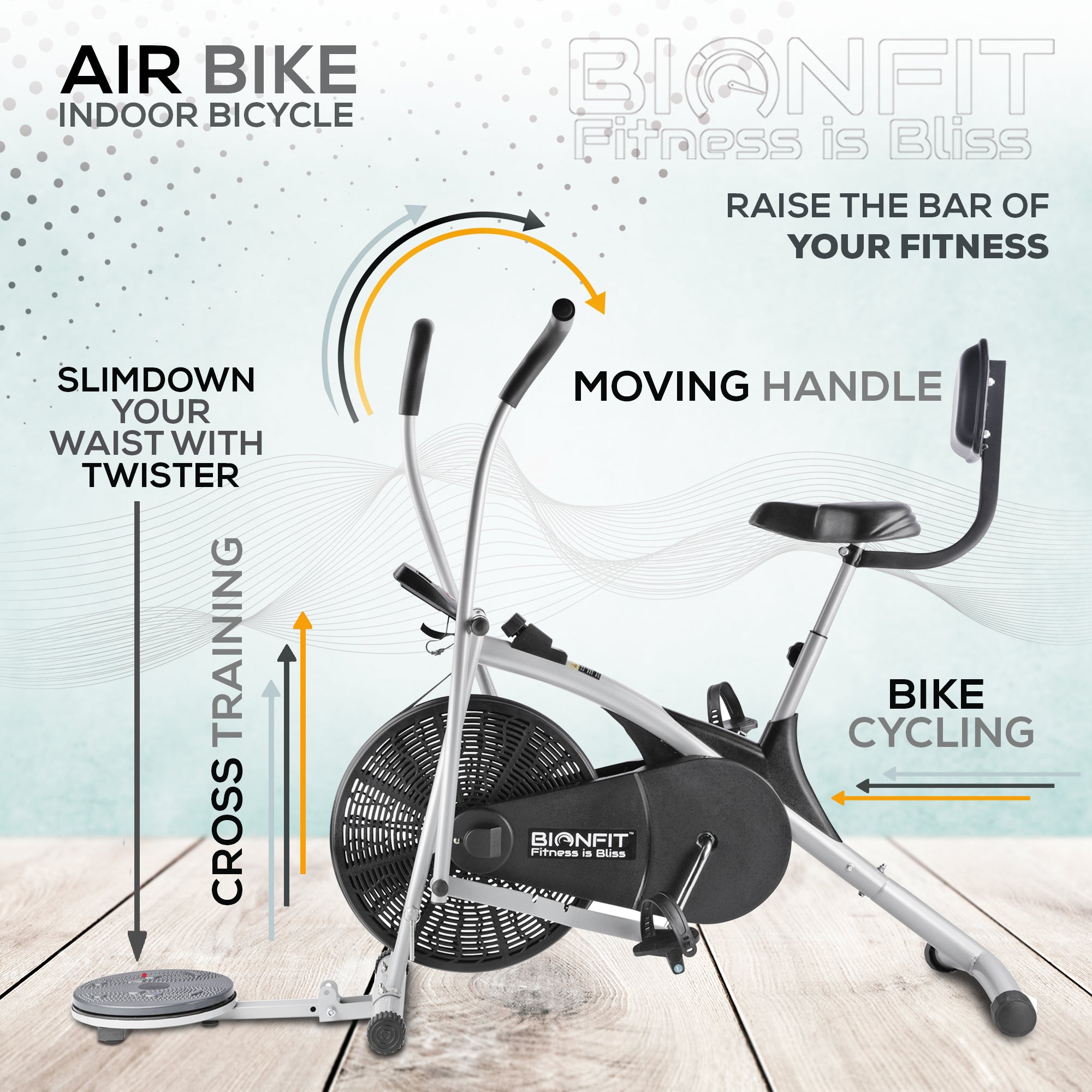 Exercise cycle with moving handle sale