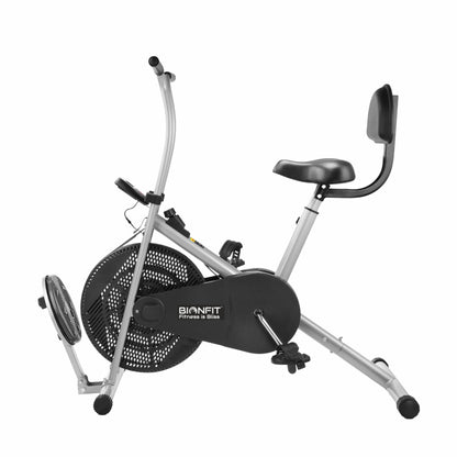 Bionfit ON04F Full-Body Cardio and Strength Workout Air Bike with Fixed Handlebars, Back Support, and Twister - Durable and Adjustable for all Fitness Levels - 2 Year Warranty