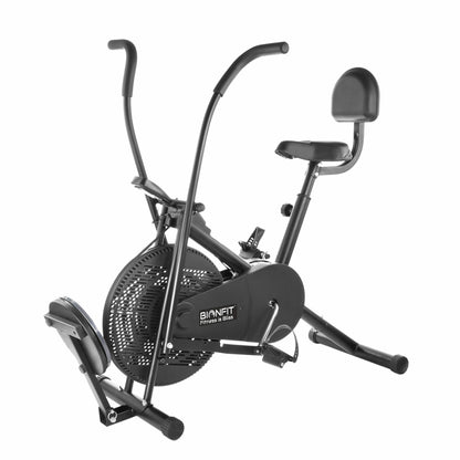 Bionfit ON04M Full-Body Workout Air Bike with Moving Handlebars, Back Support, and Twister - Durable and Adjustable for all Fitness Levels