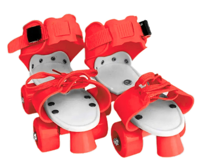 BIONFIT Adjustable Roller Skating Shoes (3-12 Years) for Kids-Safe & Fun Outdoor Skates Quad Roller Kids Size  1 UK - 6.5 UK (Adjustable, Beginner, Training, Advanced, Intermediate, Red)