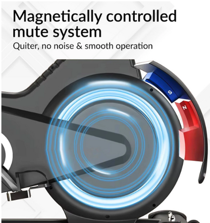 BIONFIT Magnetic Spin Bike for Home Gym Workouts | 10Kg Flywheel, Heavy Duty 170Kg Capacity | Silent Belt Drive | Adjustable Seat, Handle & LED Pulse Monitor | Cyclone-X Indoor Exercise Fitness Cycle