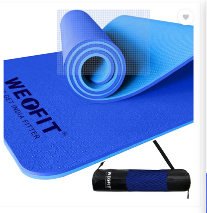 WErFIT Yoga Mat For Men & Women, Double Layer 2 Feet Wide TPE Exercise Mat, Blue, Purple 15 mm Yoga Mat