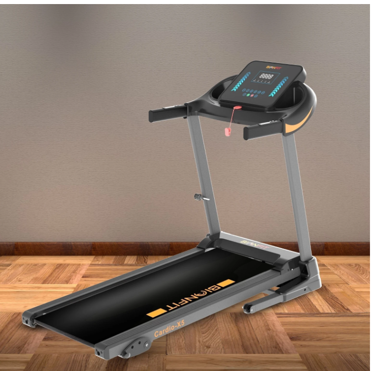 BIONFIT CARDIO-X5 Motorized Treadmill with LCD Display & Heart Rate, Running Machine Treadmill