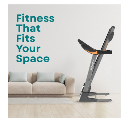BIONFIT CARDIO-X5 Motorized Treadmill with LCD Display & Heart Rate, Running Machine Treadmill