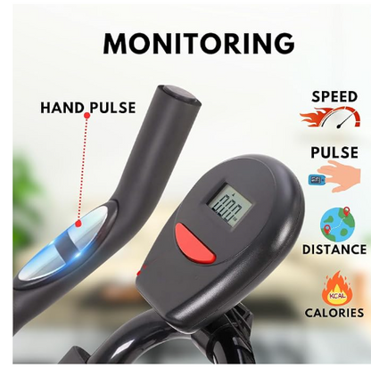 BIONFIT Spin z2 Exercise Bike for Home | Gym Cycle for Cardio Fitness & Workout with 6 kg Flywheel | Adjustable Resistance & LED Display, Cushioned Seat | Indoor Spin Bike Cycling Machine for Men
