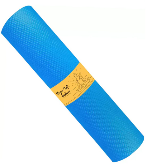 WErFIT 4mm Premium EVA, Anti Skid, Home & Gym workout for Men, Women & Kids Blue 4 mm Yoga Mat