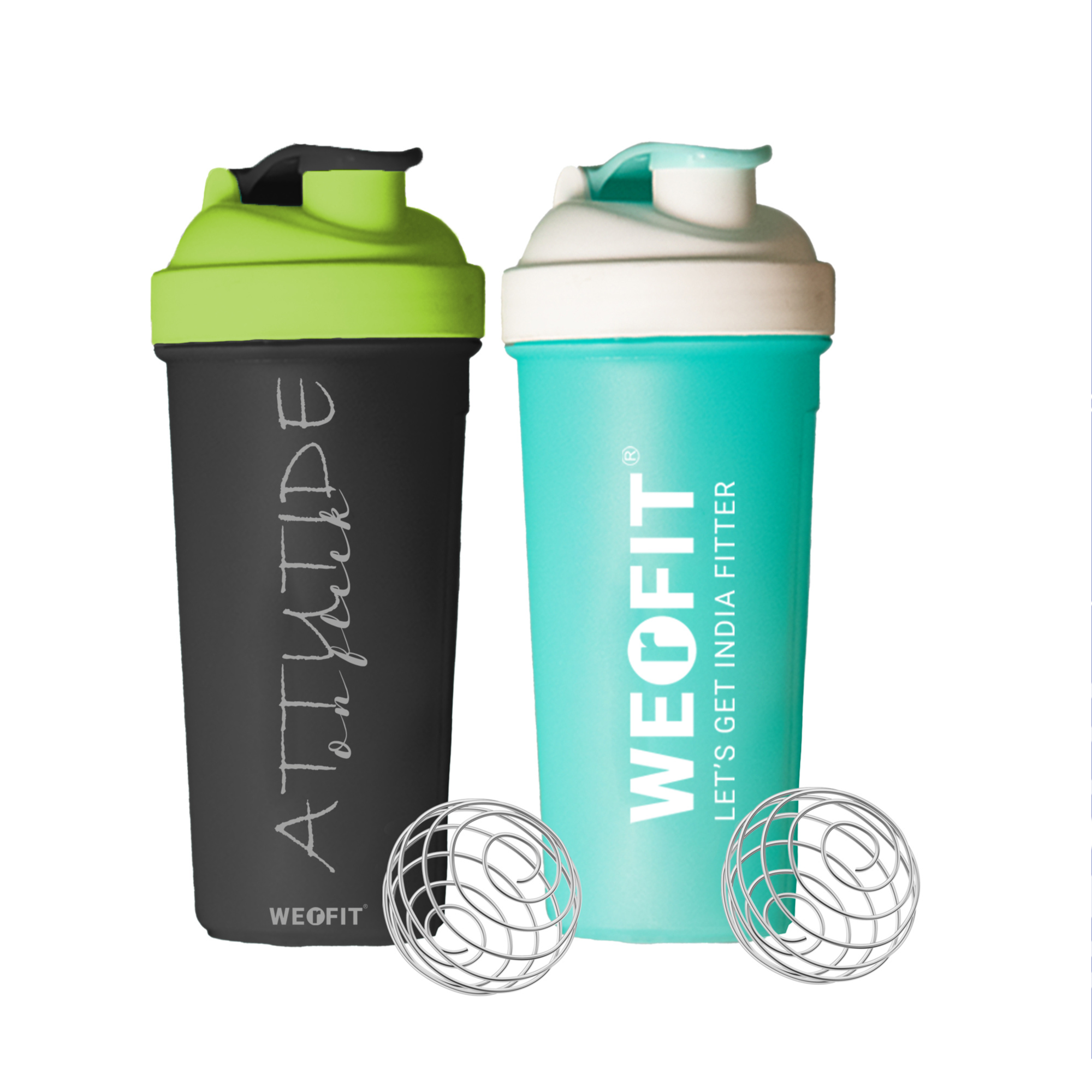 WErFIT Shaker Bottles Pack of 2, for Protein Shake Gym Sipper Bottle for Men & Women, 700 ml Shaker