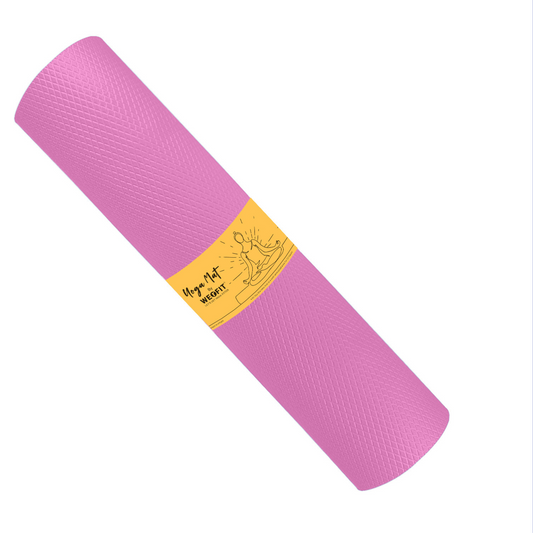 WErFIT 6mm Luxurious EVA Yoga Mat, Anti Skid, Home & Gym workout for Men, Women & Kids Pink 6 mm Yoga Mat